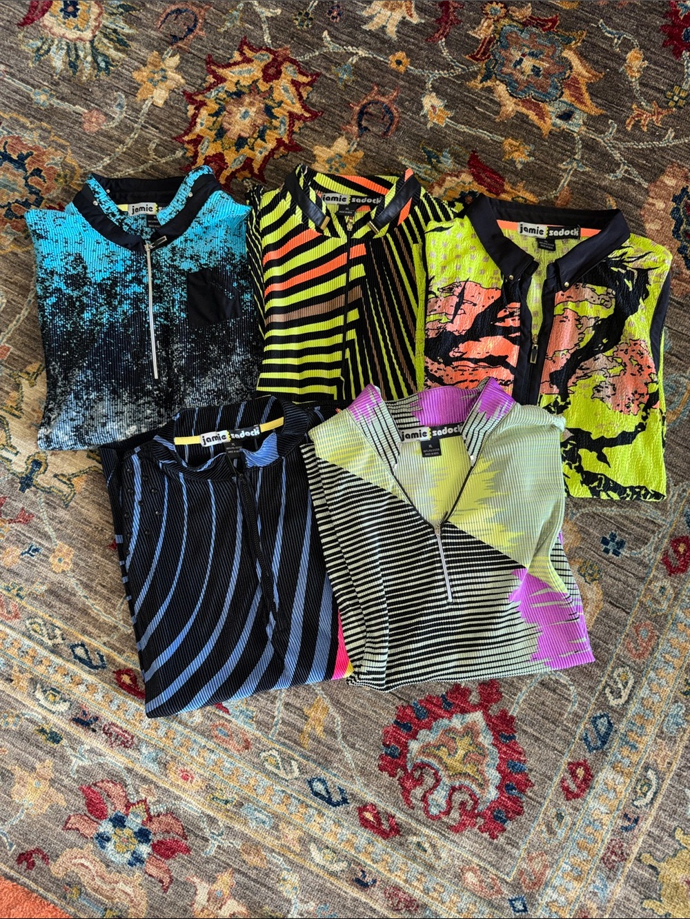 Jamie Sadock ⛳️ Mixed Print Golf Tops 💛 Bundle of 5